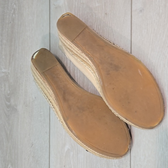 Tory Burch Women's Textile Espadrille Wedge Logo Shoes Sz 8M - Picture 14 of 16